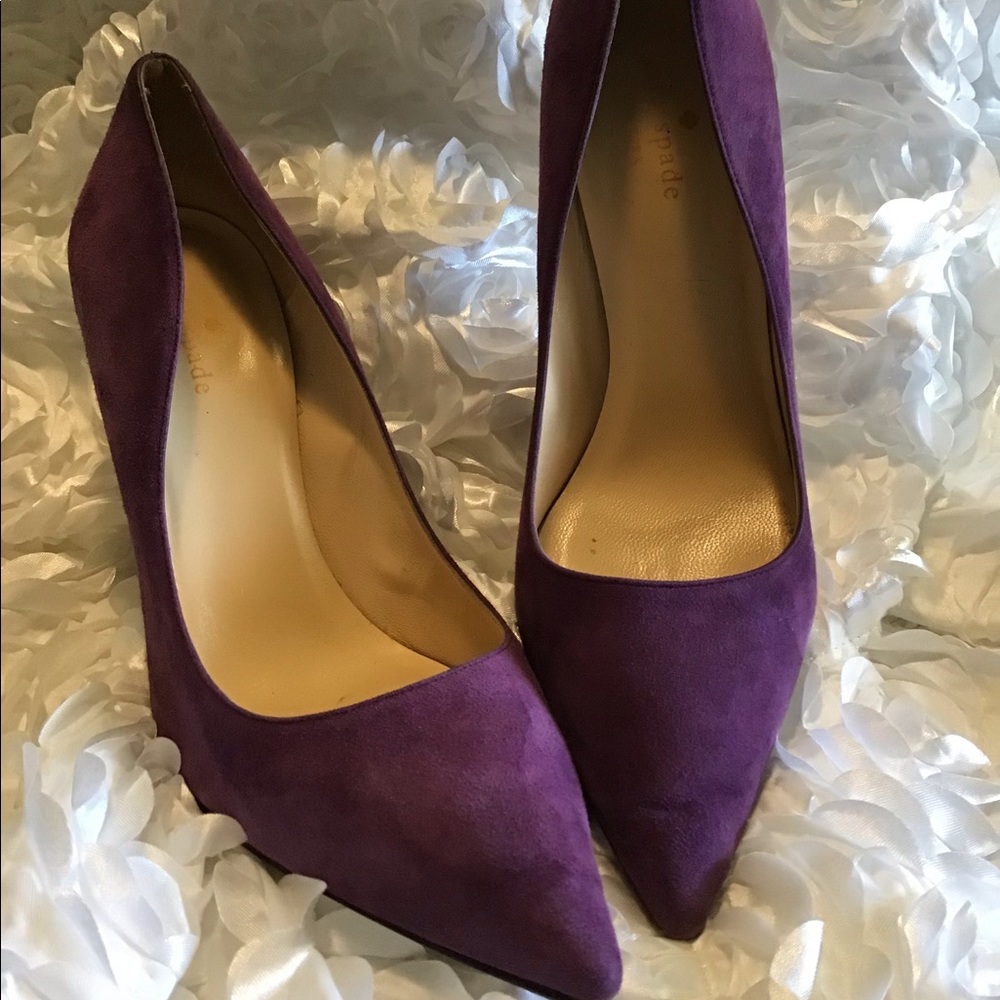 Kate Spade 81/2 B Purple Suede Stillettos